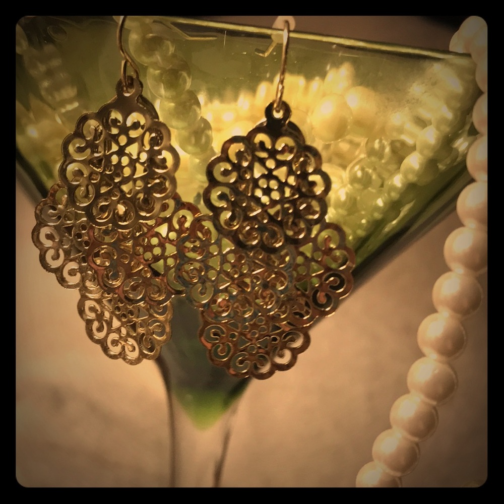 Metallic Stacked Dangle Earrings